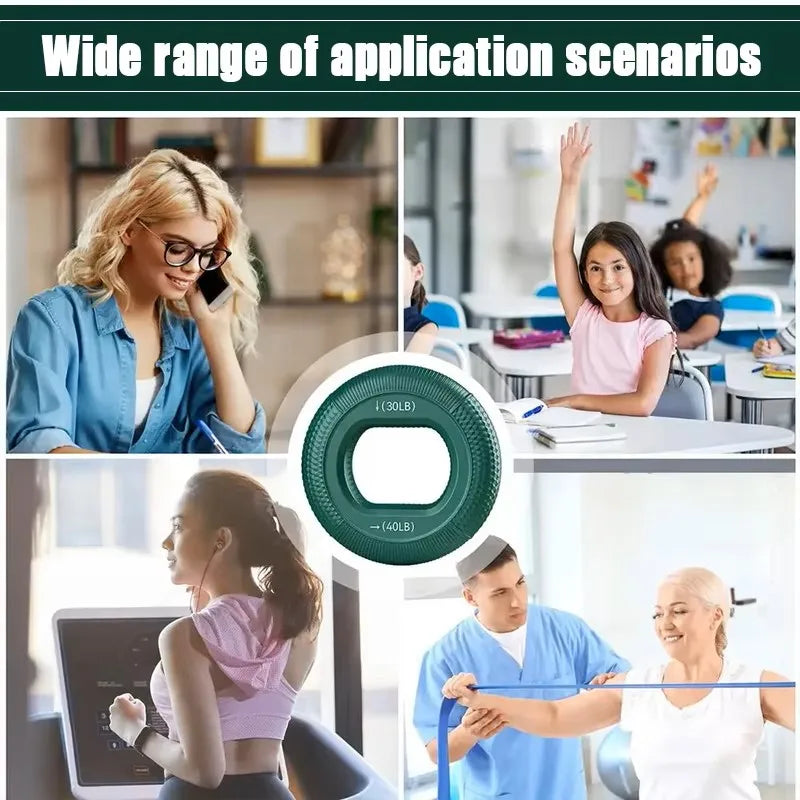 Silicone Hand Grip Strengthener 20-80LB Gripping Ring Finger Trainer Carpal Expander Muscle Finger Stretcher Relieve Wrist Pain
