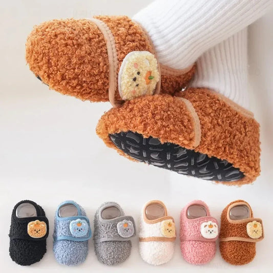 0-5Y Baby Non Slip Floor Socks Soft Sole Anti Skid Walking Socks Fleece Lined Toddler Socks Winter Indoor Shoes Infants Kids