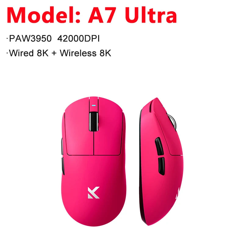 MCHOSE A7 / A7 Pro / A7 Ultra Gaming Mouse Three Mode Bluetooth Wireless E-sports Lightweight Mice PAW3395 / PAW3950 8K For PC