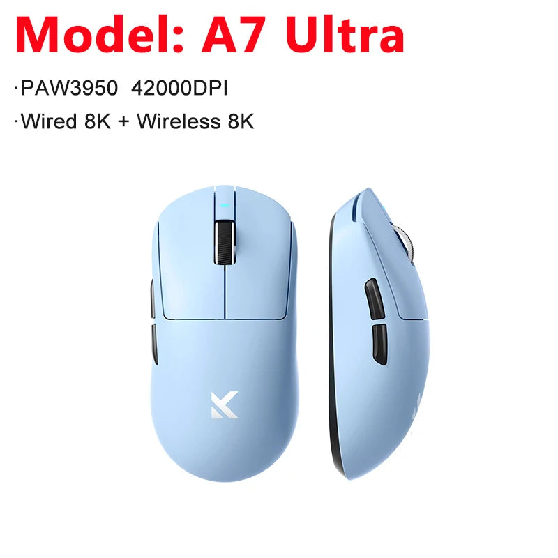 MCHOSE A7 / A7 Pro / A7 Ultra Gaming Mouse Three Mode Bluetooth Wireless E-sports Lightweight Mice PAW3395 / PAW3950 8K For PC