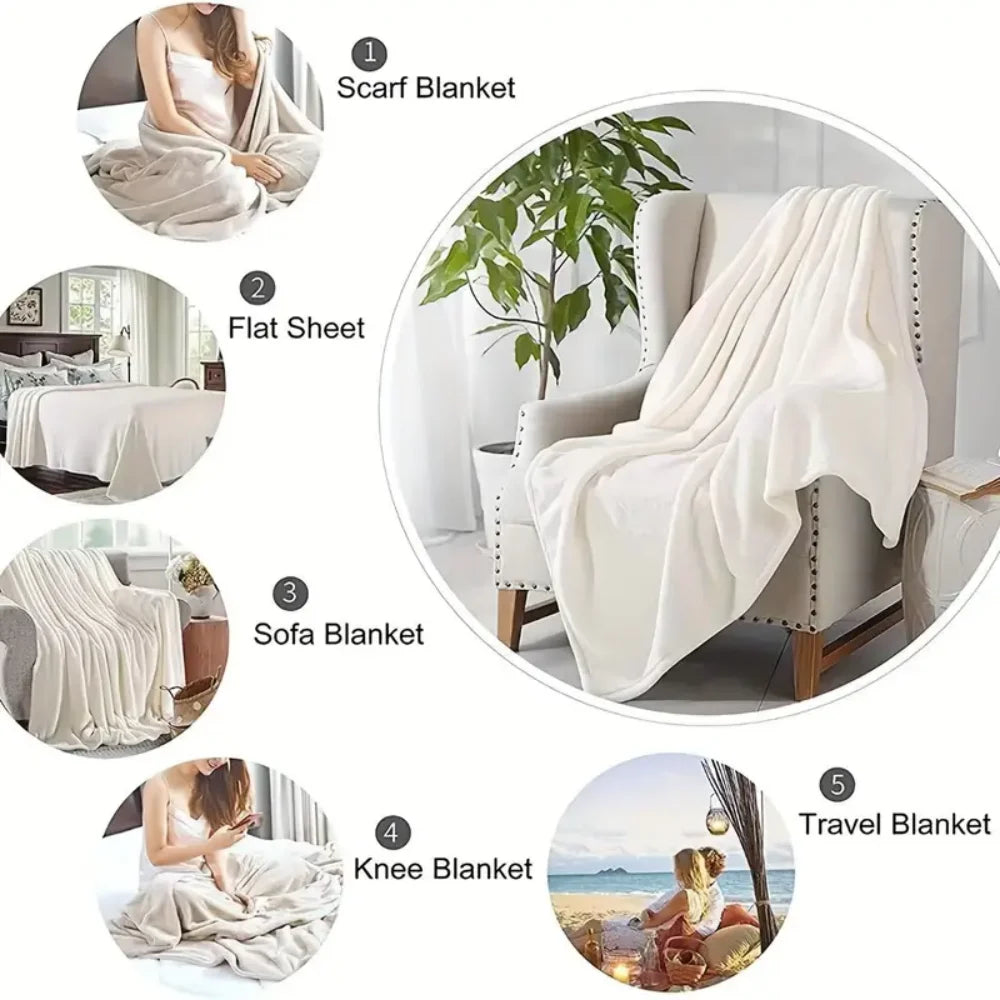 1PC Custom 4 Photos Blanket Personalized with Your Own Photos - Soft Flannel All-Season Throw for Camping Naps & Home Use