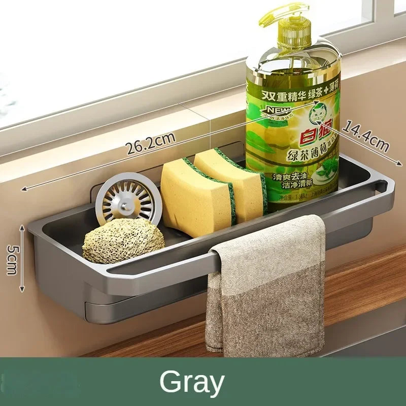 Drain Rack Kitchen Sink Organizer Self-draining Shelf Sponge Holder Dishcloth Faucet Storage Soap Drainer Kitchen Accessories