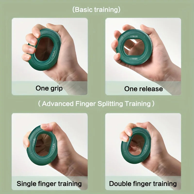 Silicone Hand Grip Strengthener 20-80LB Gripping Ring Finger Trainer Carpal Expander Muscle Finger Stretcher Relieve Wrist Pain