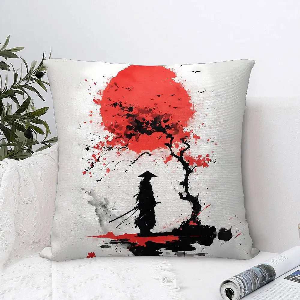 Japanese moon gate Pillow Case Sofa Decorative Home Double-sided Print Plush Square Throw Pillow Covers Cushion Decor Cover