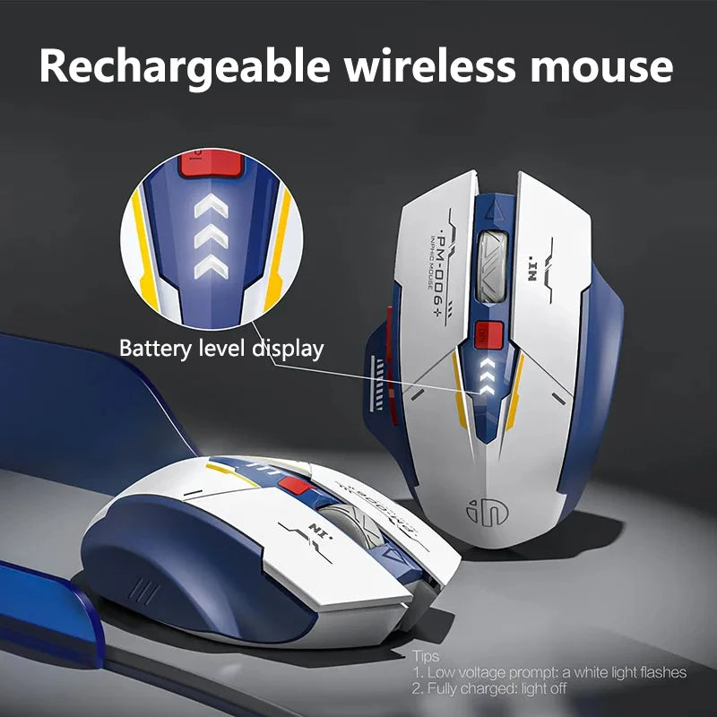Inphic F9 Silent Wireless Mouse Rechargeable Battery Level Display For Computer PC Laptop Office Gaming Mouse