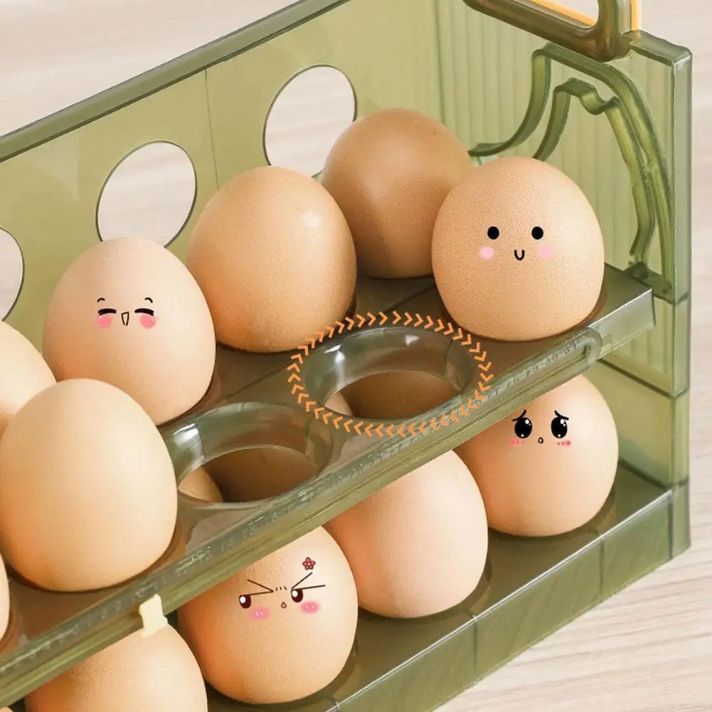 Refrigerator Egg Storage Box Double Layer Egg Rack Holder Egg Basket Container Organizer Large Capacity Kitchen Container