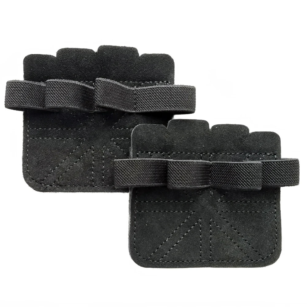 1 Pair Cowhide Weightlifting Gloves Four-finger Palm Protection Anti-slip Wear-resistant Fitness Sports Training Palm Guard