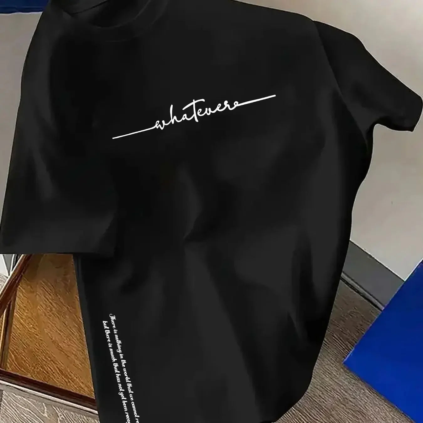 Summer streetwear minimalist letter print pattern T-shirt for men, 100% pure cotton fashionable and breathable T-shirt