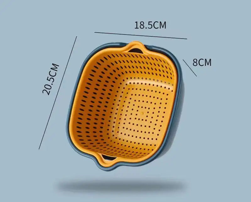 Colander, Double Layer Drain Basket, Plastic Strainer Basket, Reusable Washing Basket, Household Colander For Kitchen, Fruits