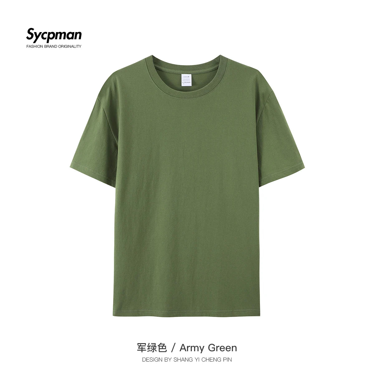180grams Cotton Solid Tshirts Mens Short Sleeve Fashion Brand Trend White Black Clothing Tees Woman Customized Products Summer