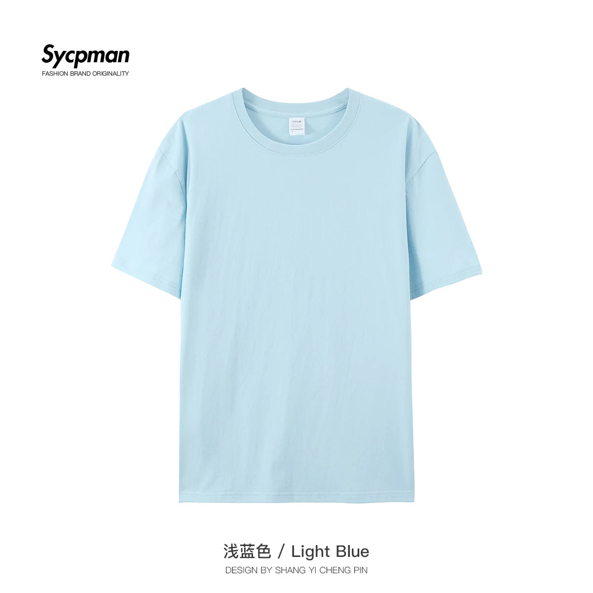 180grams Cotton Solid Tshirts Mens Short Sleeve Fashion Brand Trend White Black Clothing Tees Woman Customized Products Summer