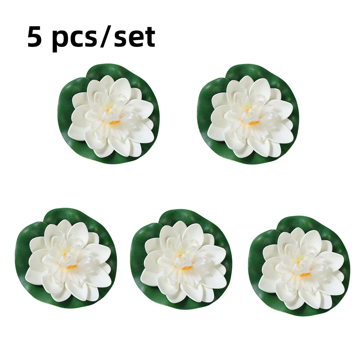 10pc Colorful Artificial Floating Water Lily Simulation EVA Lotus-Leaf Flowers Water Lily Pond Plants for Gardens Home Fish Tank