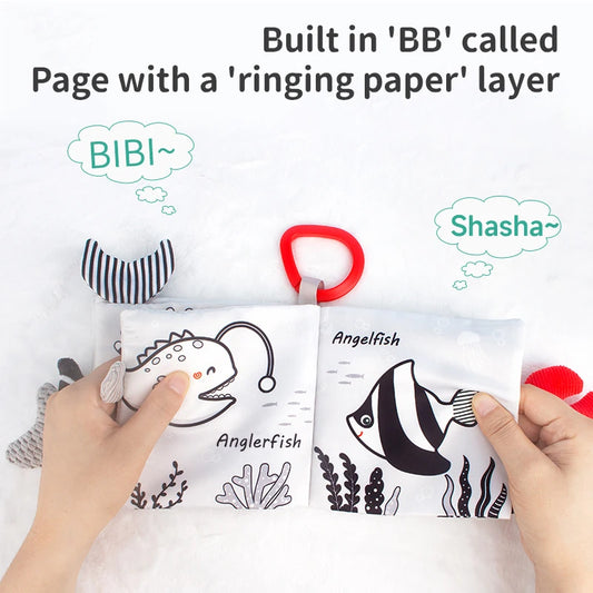0-12 Months Newborn 3D Cloth Book Animal Tail Cloth Book Baby Soft Cloth Book Parent-child Interactive Sound Paper Infants Toys