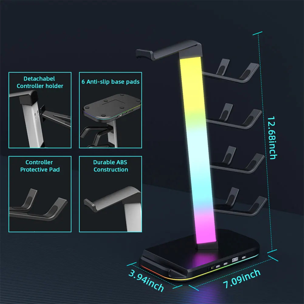 3 in 1 Headphone and Controller Stand Earphone Stand Gaming Controller Headset Holder for Switch/Headphones/Controller Storage