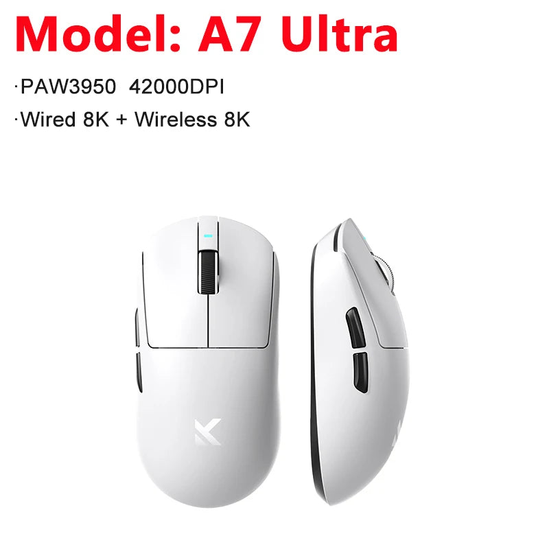 MCHOSE A7 / A7 Pro / A7 Ultra Gaming Mouse Three Mode Bluetooth Wireless E-sports Lightweight Mice PAW3395 / PAW3950 8K For PC