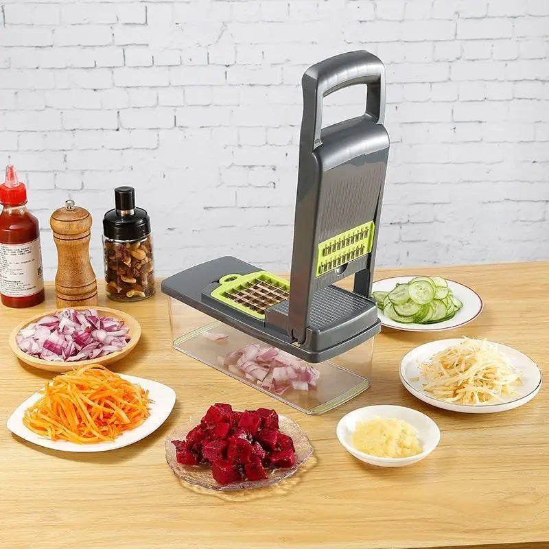 Cocina14/16 in 1 Multifunctional Vegetable Chopper Slicer Shredder with Basket Fruit Slicer Potato Shredder Carrot Grind Gadgets