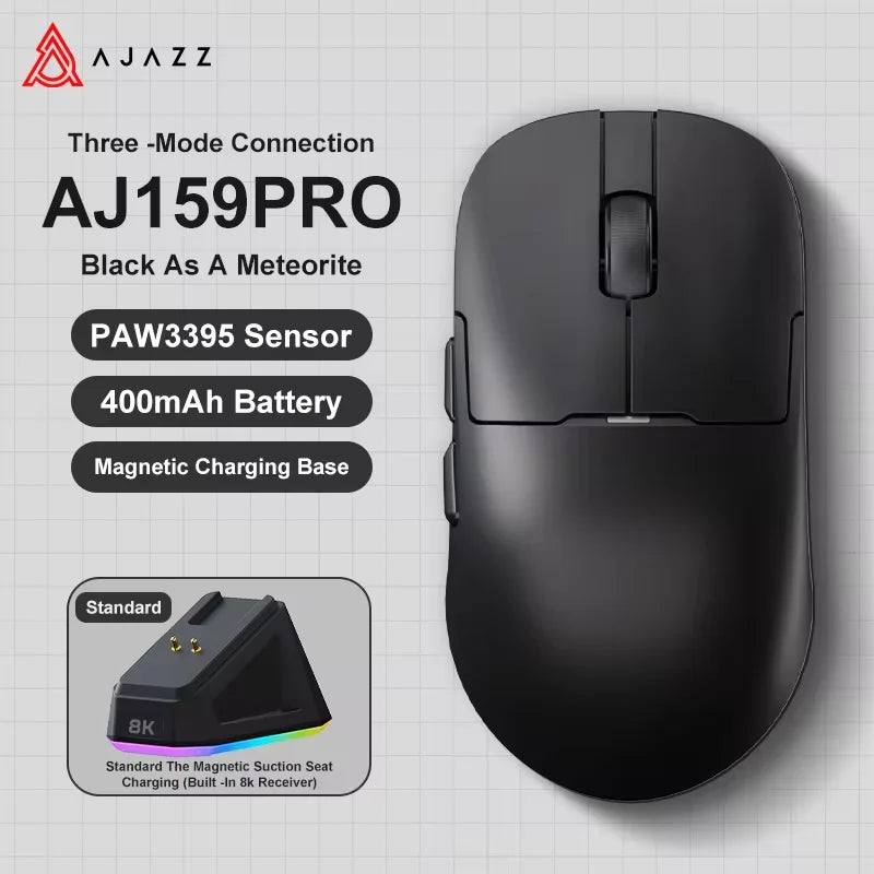 AJAZZ AJ159 APEX/AJ159PRO Wireless Gamer Mouse with RGB Magnetic Charging Base Lightweight AJ159P Gaming Mouse for PC Laptop