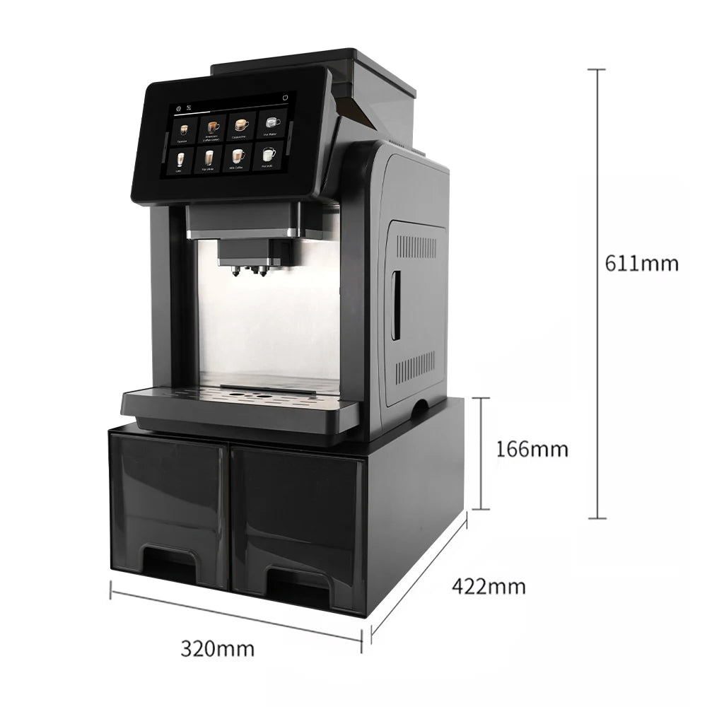 Mcilpoog WS817-Plus 7"colorful large screen Automatic Espresso Machine with Milk Frother, 21 Flavors for Home & Office