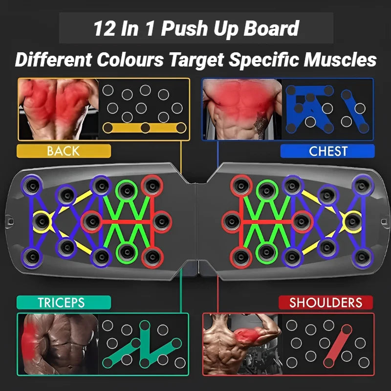 Portable Multifunctional Push Up Board Fitness and Muscle Training Device Home Workout Set Foldable Push Up Bar Resistance