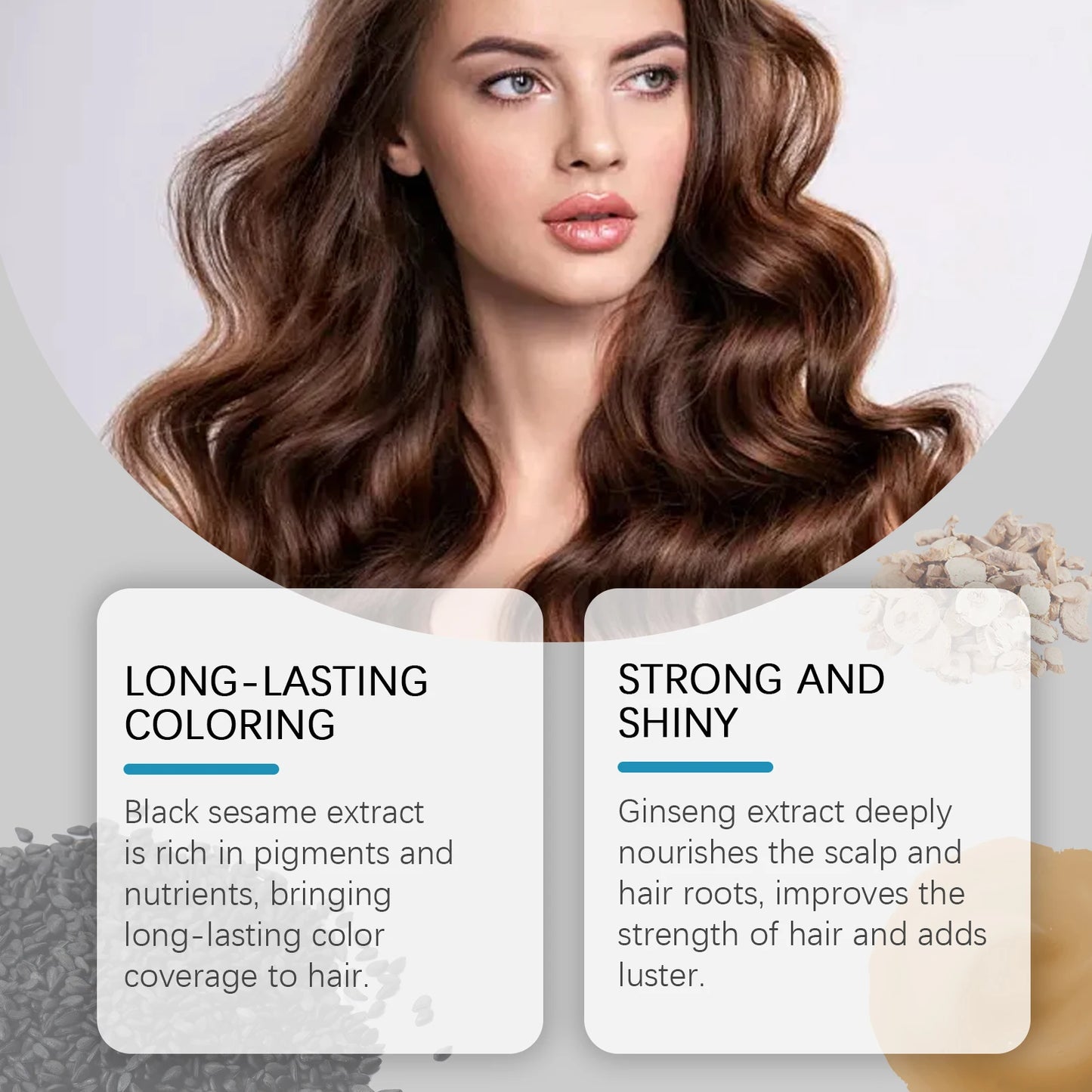 Natural Hair Dye Shampoo Permanent Instant Covering Gray White Organic Herbal Essence Long Lasting Coloring Hair Shampoo 100ml