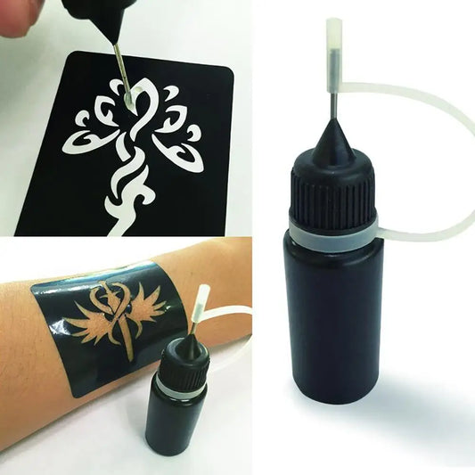 10ml Temporary Henna Tattoo Juice Ink Natural Organic Fruit Gel For Body Paint,Lasting Safe Waterproof DIY Tattoo Paste 4 Colors