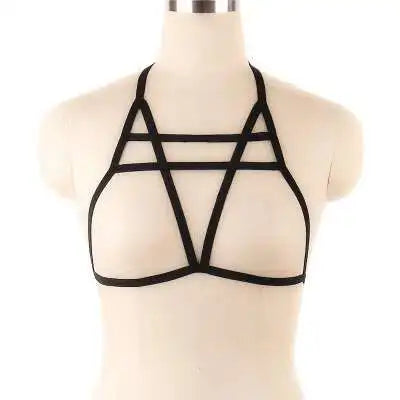 Sexy Black Body Harness Bondage Breast Sex Toy For Womern Erotic Lingerie  Belts Elastic Strappy Tops Caged Bras