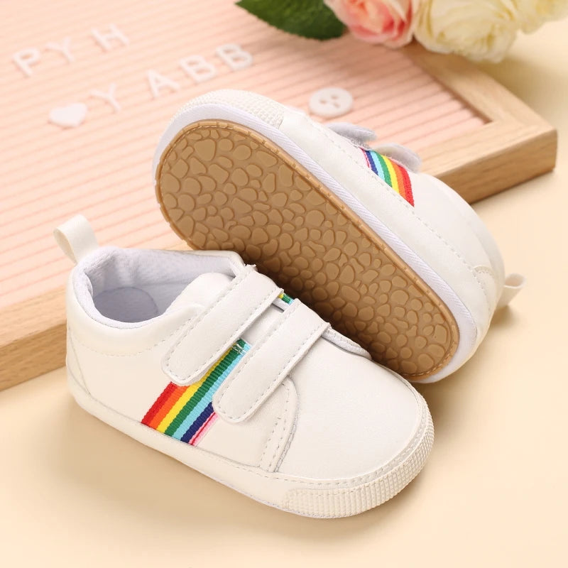 Baby Toddler Boys Girls Rainbow Babies First Toddler Shoes Classic Leisure Baby Shoes Sneakers Lovely Spring And Autumn Period