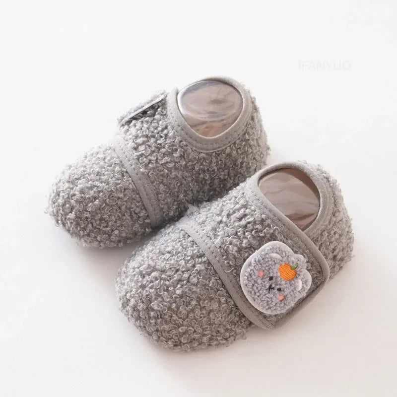 0-5Y Baby Non Slip Floor Socks Soft Sole Anti Skid Walking Socks Fleece Lined Toddler Socks Winter Indoor Shoes Infants Kids‌