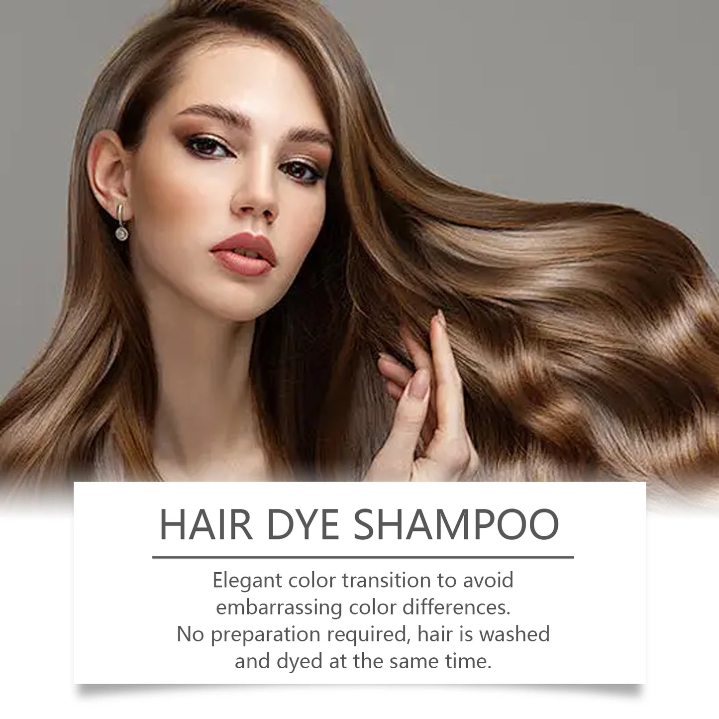 Natural Hair Dye Shampoo Permanent Instant Covering Gray White Organic Herbal Essence Long Lasting Coloring Hair Shampoo 100ml