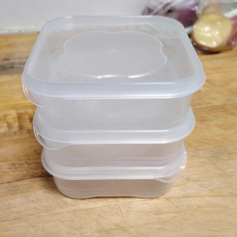 2/5PC Small Food Preservation Boxes Refrigerator Frozen Meat Vegetable Fresh-Keeping Box Transparent Kitchen Sealed Storage Box