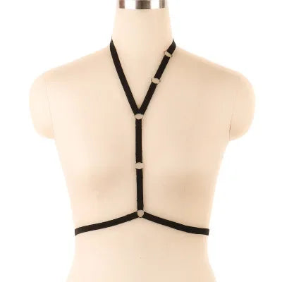 XT8Sexy Black Body Harness Bondage Breast Sex Toy For Womern Erotic Lingerie Belts Elastic Strappy Tops Caged Bras@XT6！