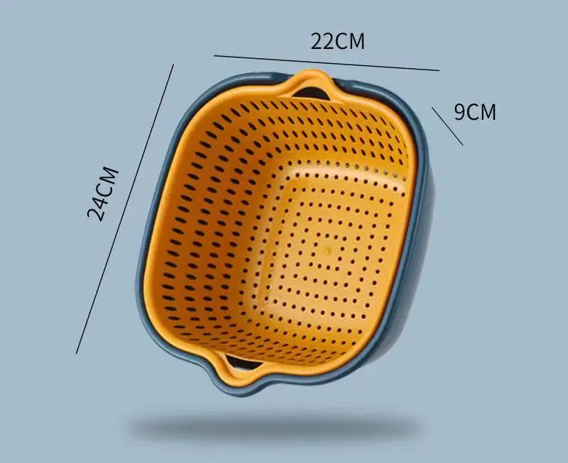 Colander, Double Layer Drain Basket, Plastic Strainer Basket, Reusable Washing Basket, Household Colander For Kitchen, Fruits