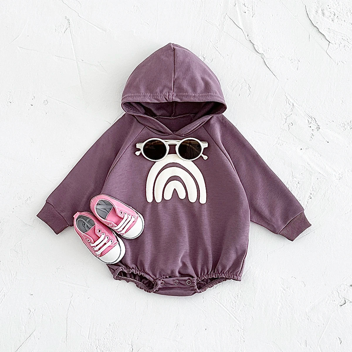 Autumn Newborn Baby Rompers Infant Kids Cotton Long Sleeve Rainbow Hoodie Romper  Boy Girls Jumpsuits Baby Clothes 0-24M
