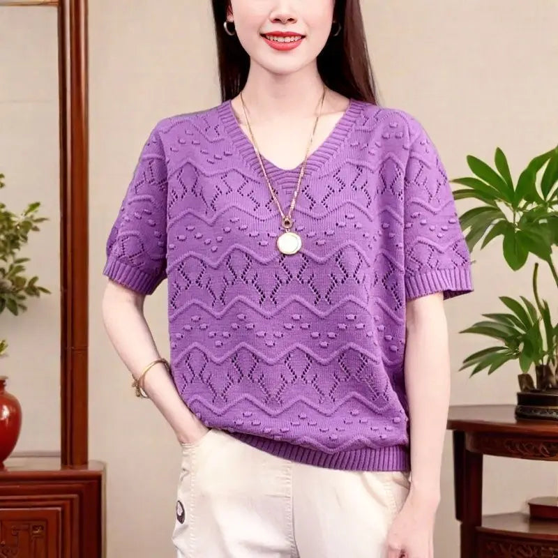Women's Solid Color Pullover Lantern Long-sleeved Sweater Casual Fashion Top