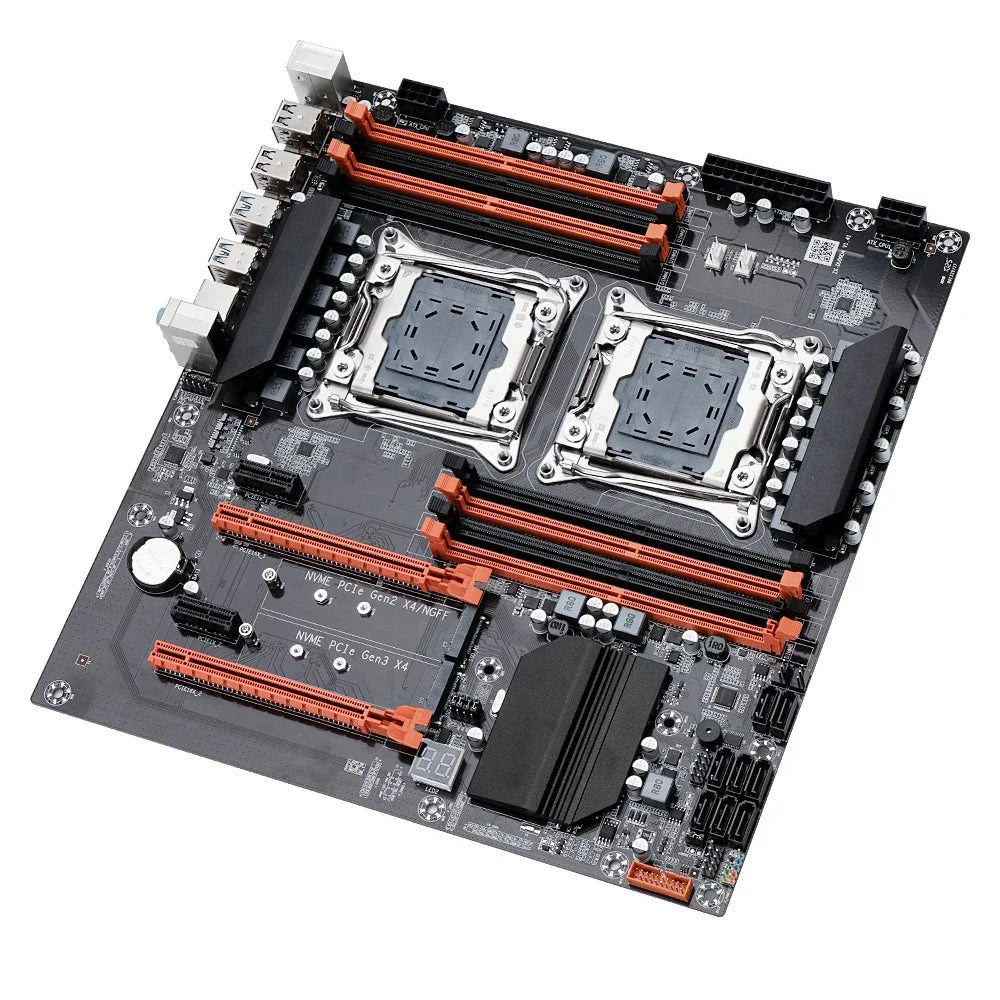 SOYO NEW X99 Dual CPU Motherboard Kit lntel Xeon E5 2680 V4&DDR4 32GB (2*16GB) LGA2011-3 M.2 NVME for Desktop Gaming Computer