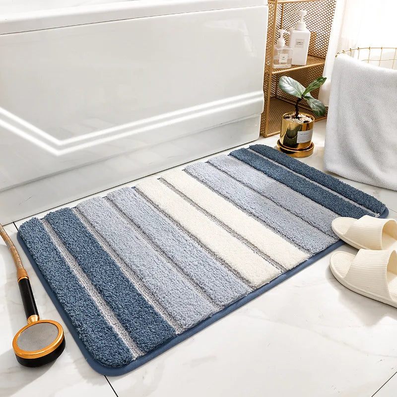 VIKAMA Imitation Cashmere Bathroom Rug Household Toilet Absorbent Non-Slip Toilet Dirty And Wear-Resistant Mat Home Decoration