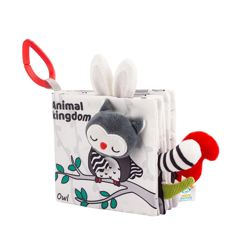 0-12 Months Newborn 3D Cloth Book Animal Tail Cloth Book Baby Soft Cloth Book Parent-child Interactive Sound Paper Infants Toys