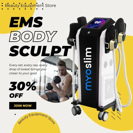 EMS Body Sculpt Muscle Stimulate Machine 6500W EMS Electric Slimming Hiemt Fat Burner Pelvic Stimulation Salon