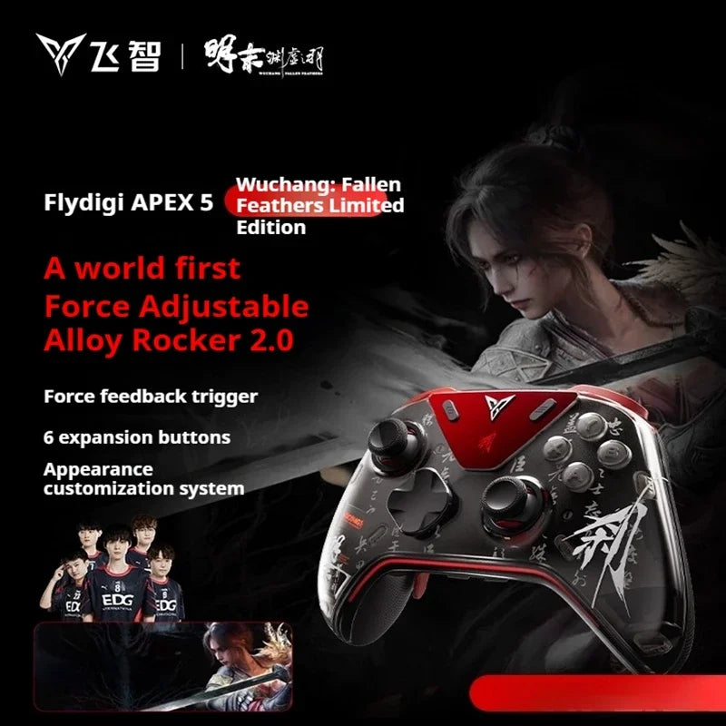 Flydigi APEX5 Wuchang Game Controller Force Adjustable Alloy Hall Joystick and Adaptive Triggers for PC Switch Android iOS MFI