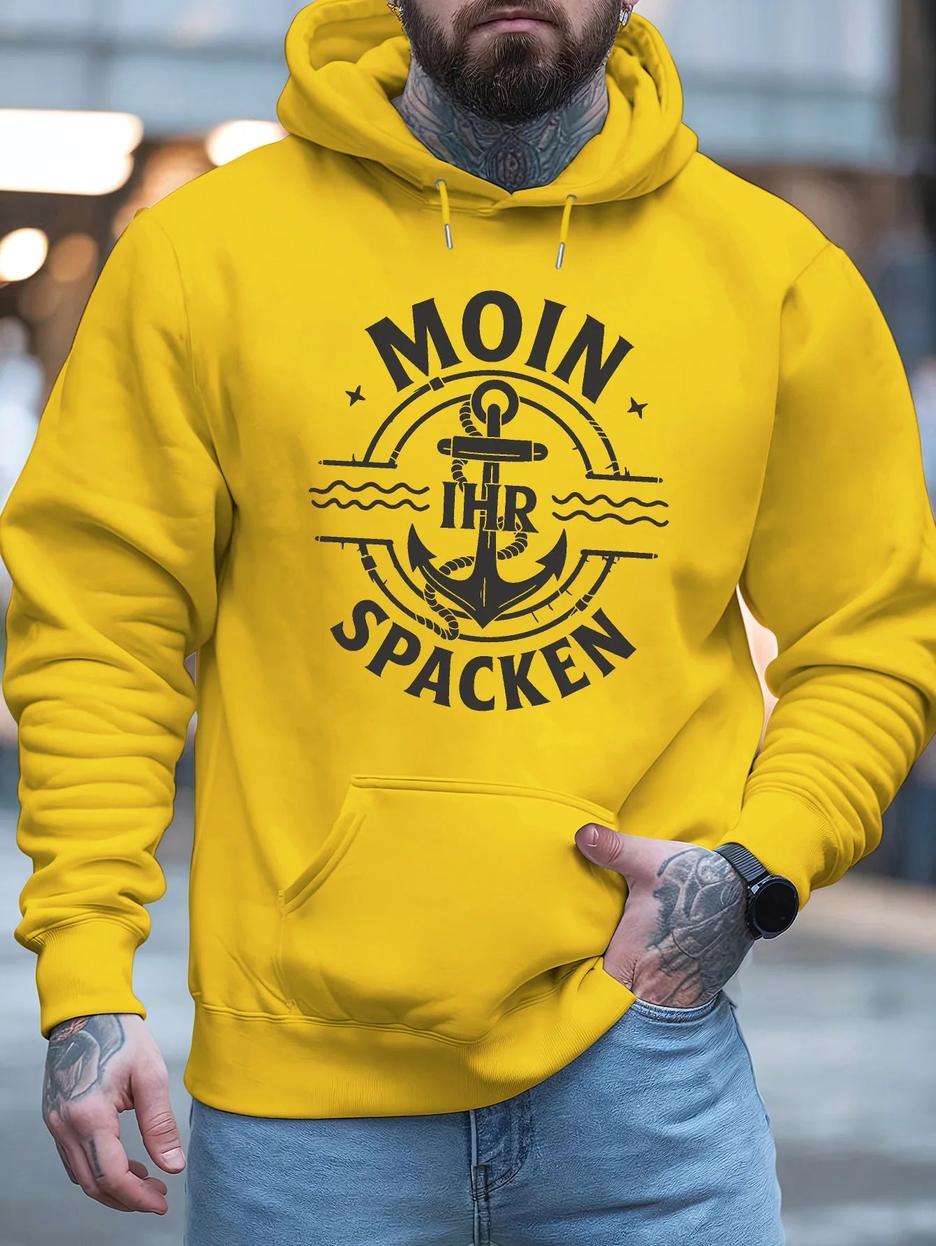 MOIN IHR SPACKEN New Fashionable Men's Printed Autumn and Winter Sweatshirts, Trendy Brand Sweatshirts