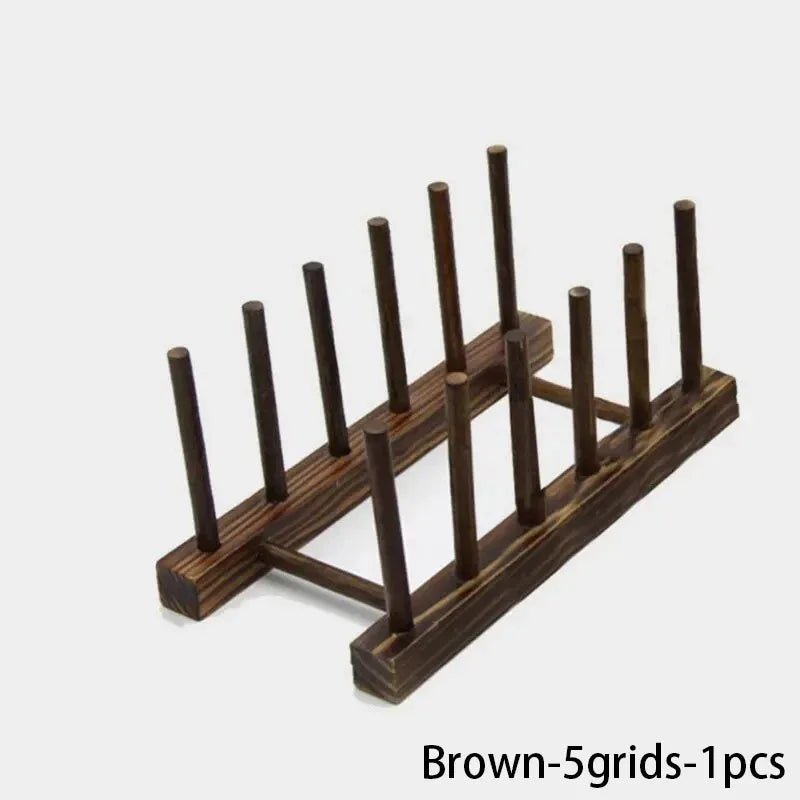 Multifunction Wooden Stand Rack Kitchen Dish Lid Drain Holder Organizer  Kitchen Sundries Rack Cups Shelf Table Book Display