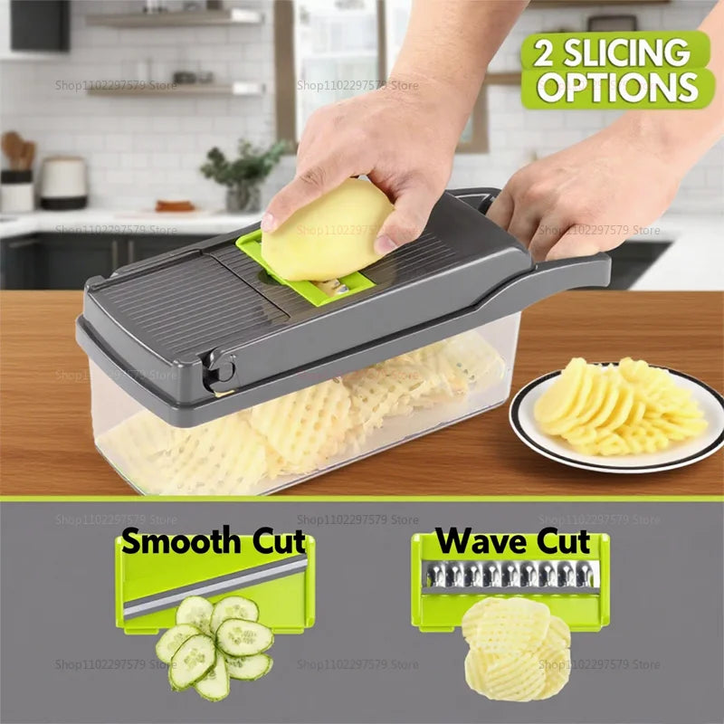 Multi-Functional Vegetable Slicer Potato Shredder Julienne Grater with Handle Kitchen Gadgets for Fruits Vegetable and Food Prep