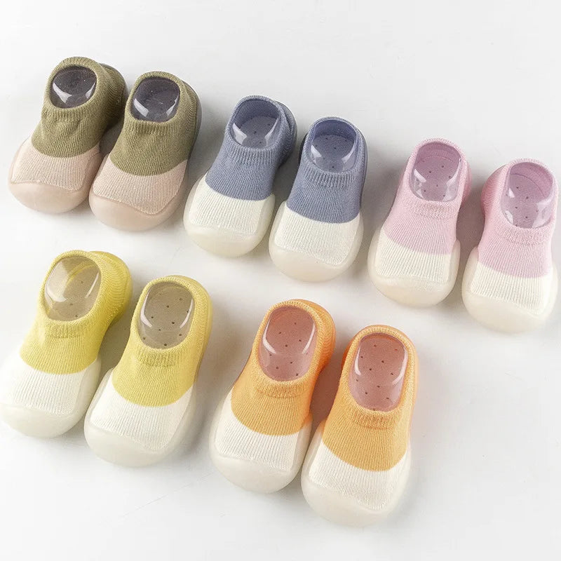 Non-slip Silicone First Walkers Floor Socks for Baby, 1 Pair Soft Sole Toddler Shoes