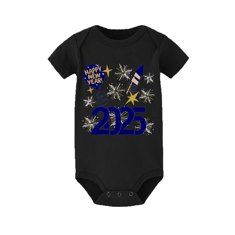 Baby Bodysuit Hello 2025 Inant Romper New Year Baby Gift Toddler Short Sleeve Jumpsuit Boys Girls Clothes Newbron Shower Present
