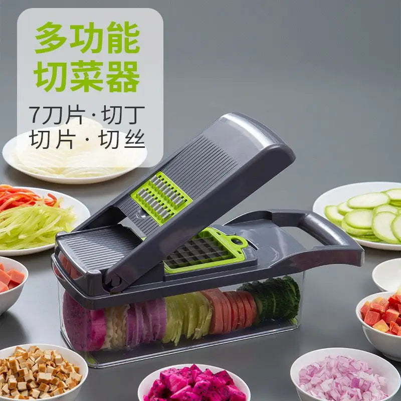 Cocina14/16 in 1 Multifunctional Vegetable Chopper Slicer Shredder with Basket Fruit Slicer Potato Shredder Carrot Grind Gadgets