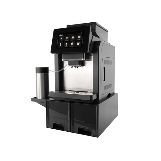 Mcilpoog WS817-Plus 7"colorful large screen Automatic Espresso Machine with Milk Frother,  21 Flavors for Home & Office