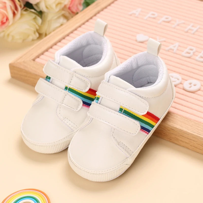 Baby Toddler Boys Girls Rainbow Babies First Toddler Shoes Classic Leisure Baby Shoes Sneakers Lovely Spring And Autumn Period