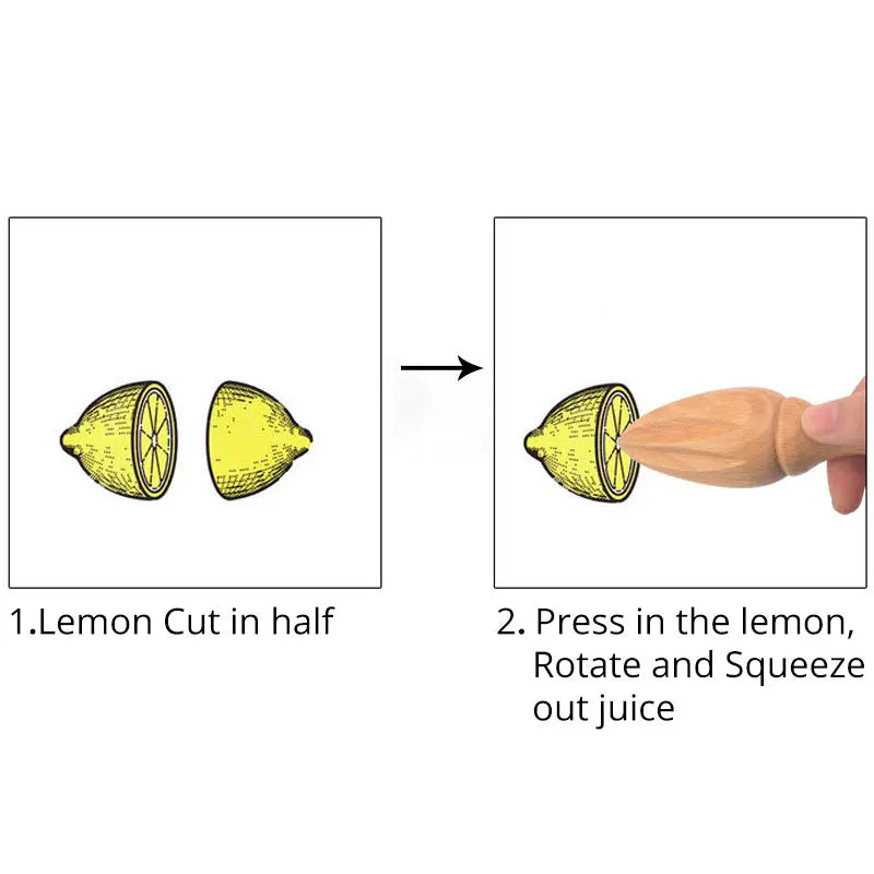 Wood Citrus Reamer, Handmade Lemon Juicer Made of European Hardwood, 6.1-Inches Portable Lemon Squeezer Kitchen Gadget