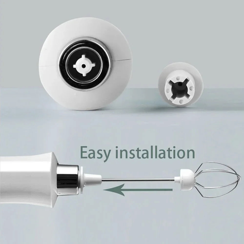 Wireless Rechargeable Electric Milk Frother 3 Speeds Handheld Foam Maker Latte Cappuccino Hot Chocolate USB Rechargea Home
