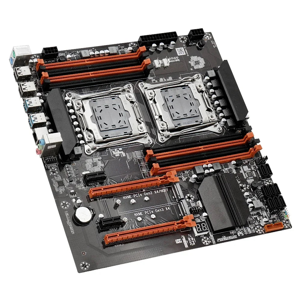 SOYO NEW X99 Dual CPU Motherboard Kit lntel Xeon E5 2680 V4&DDR4 32GB (2*16GB) LGA2011-3 M.2 NVME for Desktop Gaming Computer